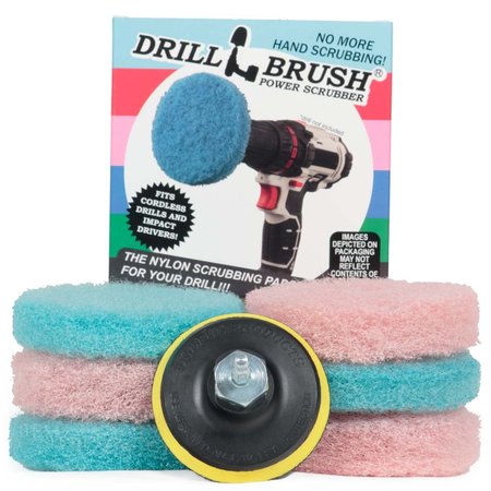 DRILLBRUSH Power Scumbusting Scrubbing Pads Bathroom Surfaces Shower Tubs Tile P3-3UI-3V-QC-DB